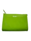 La Rose Minimal Leather Make-up Bag In Green