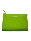 La Rose Minimal Leather Make-up Bag In Green