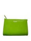 La Rose Minimal Leather Make-up Bag In Green