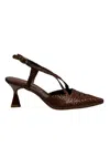 La Rose Moritz Woven Slingback Pumps In Brown