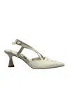La Rose White Pointed Toe Pumps In Gray