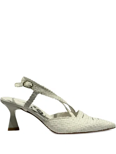 LA ROSE MORITZ POINTED-TOE WOVEN PUMPS