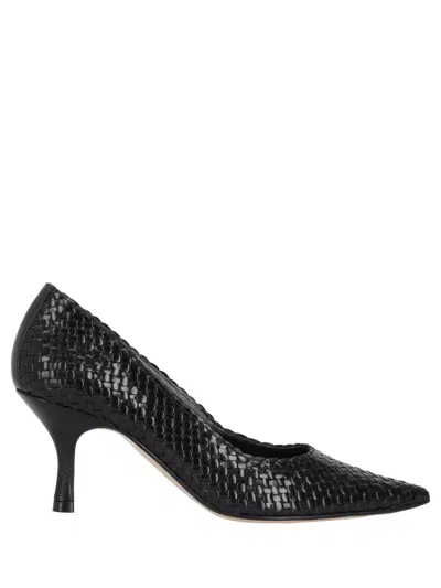 La Rose Moritz Woven Pumps In Black