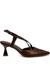 La Rose Moritz Woven Slingback Pumps In Brown