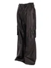 La Rose Nappa Leather Cargo Trousers In Multicolor