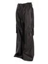La Rose Nappa Leather Cargo Trousers In Multicolor