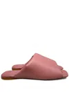 La Rose Nappa Leather Flat Sandals In Pink