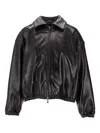 La Rose Nappa Zip Jacket In Black