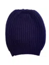 La Rose Navy Blue Classic Beanie Hat In Navy Blue