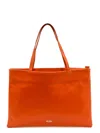 La Rose Zip Fastening Tote Bag In Orange