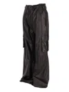 La Rose Nappa Leather Cargo Trousers In Multicolor