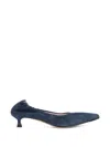 La Rose Pointed-toe Elasticated Pumps In Blue