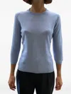 La Rose Quarter-sleeve Crew-neck Sweater In Blue