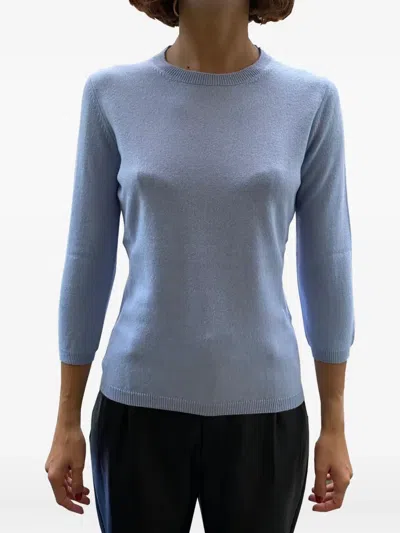 LA ROSE QUARTER-SLEEVE CREW-NECK SWEATER