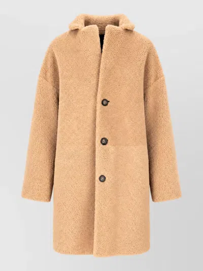 La Rose Reversible Shearling Coat In Neutral