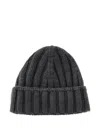La Rose Ribbed Beanie In Gray