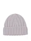 La Rose Ribbed Beanie In Purple