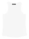 La Rose Ribbed Cotton Tank Top In White