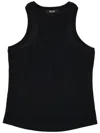 La Rose Ribbed Cotton Tank Top In Black