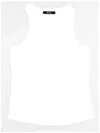 La Rose Ribbed Cotton Tank Top In White