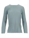 La Rose Ribbed Crew-neck Top In Blue