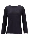 La Rose Ribbed Girocollo Top In Black