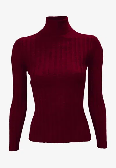 LA ROSE RIBBED HIGH-NECK SWEATER