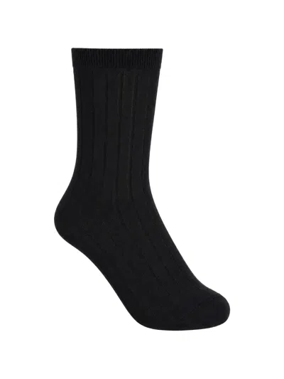 La Rose Ribbed-knit Socks In Black