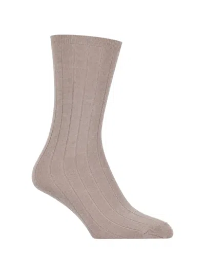 La Rose Ribbed-knit Socks In Neutral
