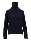La Rose Roll-neck Sweater In Blue