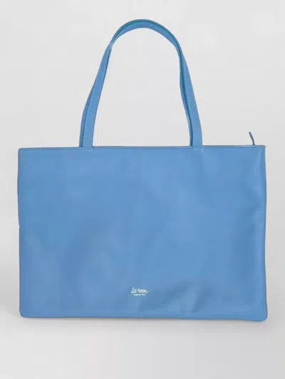 La Rose Rose Motif Tote Bag Top Handles In Blue