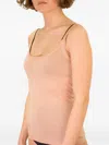 La Rose Round Neck Tank Top In Brown