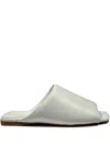 La Rose Sabot Leather Sandals In White