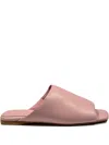 La Rose Nappa Leather Slides In Pink