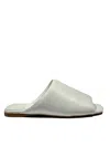 La Rose Pink Slip On Slides In White
