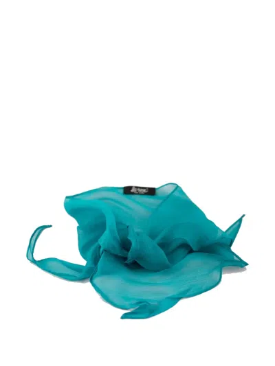 La Rose Sheer Crinkled Scarf In Blue