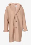 La Rose Single-breasted Fur Coat In Pink