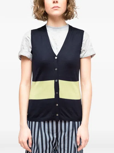 La Rose Sleeveless V-neck Cardigan In Multi