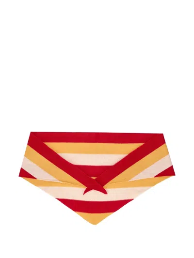 La Rose Striped Triangular Scarf In Multi