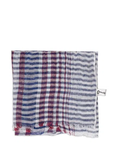 La Rose Stripe-pattern Frayed-edge Scarf In Multi