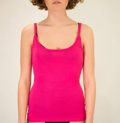 La Rose Stretch Tank Top Scoop Neck Sleeveless In Pink