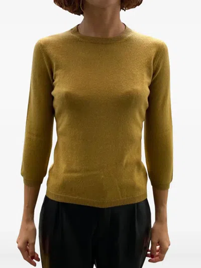 La Rose Cashmere Knit 34 Sleeve Sweater In Green