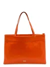 La Rose Zip Fastening Tote Bag In Orange
