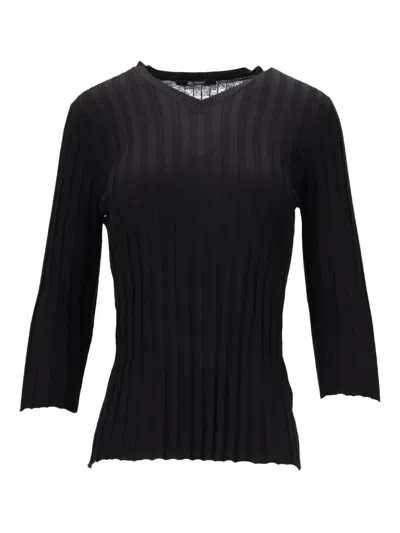 LA ROSE V-NECK RIBBED SWEATER