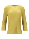 La Rose V-neck Ribbed Sweater In Yellow