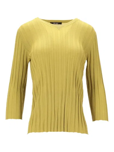 LA ROSE V-NECK RIBBED SWEATER