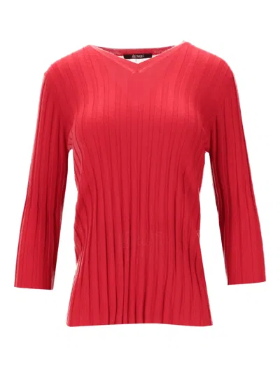 LA ROSE V-NECK RIBBED TOP
