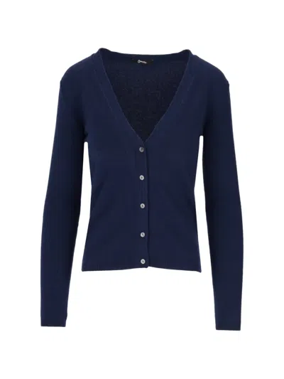 La Rose V-neck Button-up Cardigan In Blue