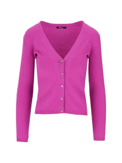 La Rose V-neck Button-up Cardigan In Purple