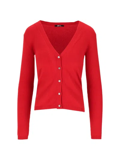 La Rose V-neck Button-up Cardigan In Red